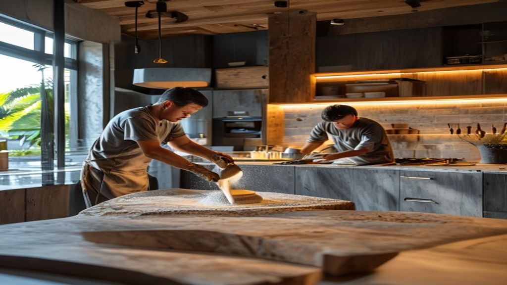 Jasa pembuatan meja dapur cor di Magetan dengan desain modern dan material tahan lama