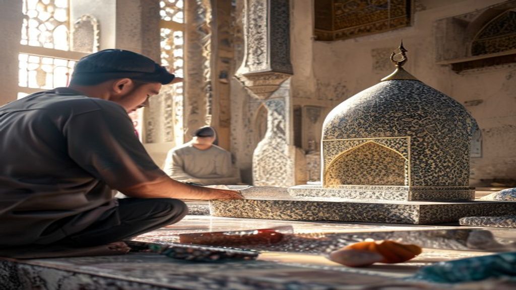 Jasa pembuatan mihrab masjid modern di Magetan, desain elegan dan berkualitas.