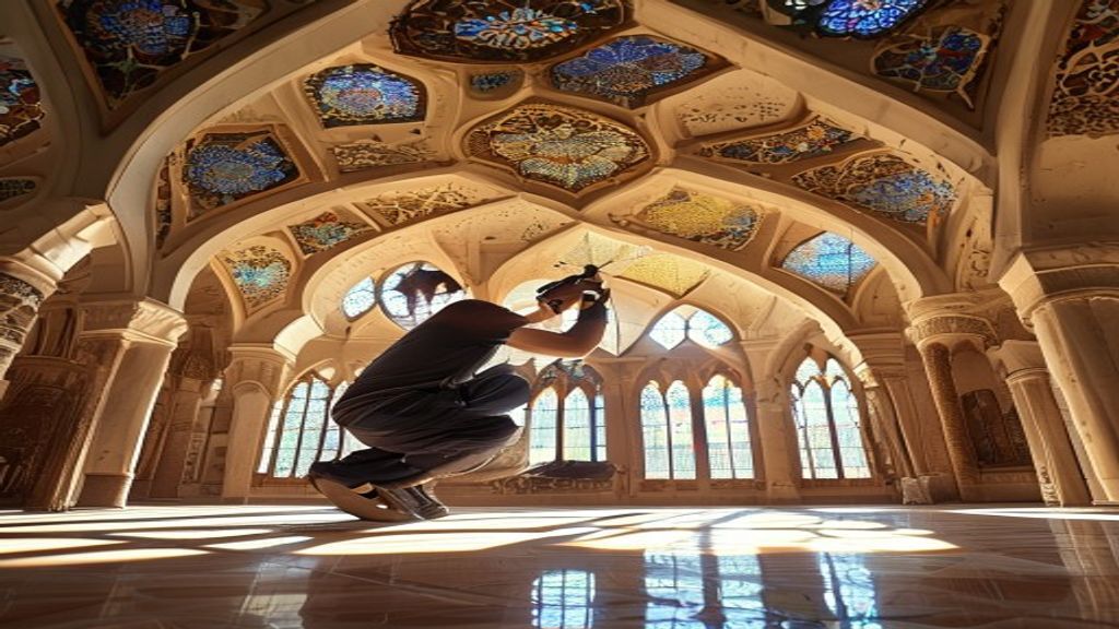 Tukang pasang plafon profesional memasang atap masjid di Magetan dengan detail halus dan rapi.
