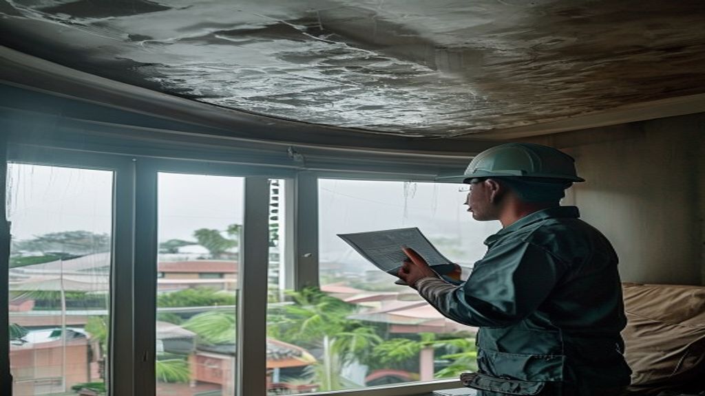 Tukang plafon PVC profesional di Magetan sedang memasang lembaran plafon dengan peralatan lengkap