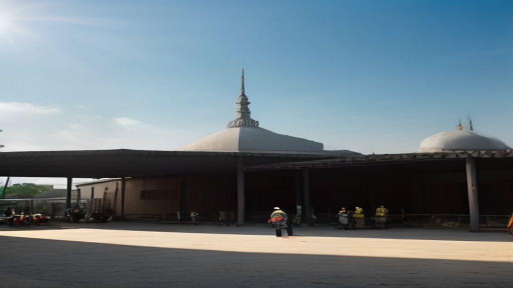 Tim profesional pasang kanopi parkir Masjid Magetan, melindungi kendaraan dengan desain modern dan tahan lama